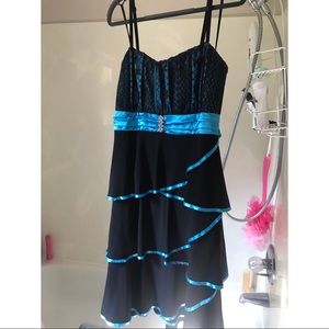 Blue and black dress